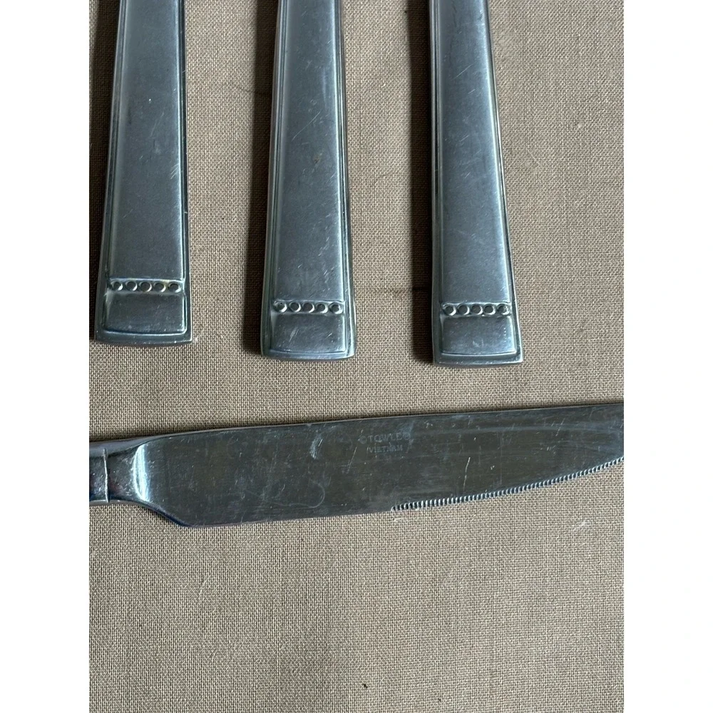 Towle Wallace Leah Frost Stainless Flatware Knives Set Of 6 - 9 1/2